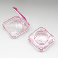 Boîtier compact en plastique recyclable pour fard à joues et fard à paupières, avec logo personnalisé, forme carrée irrégulière, pour usage cosmétique
