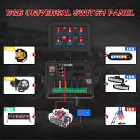 Desert Racing APP Control 6 Gang Switch Panel 12V 24V Anti-poussière Heavy Duty pour Sable Rail Buggy Dune Buggies Trucks
