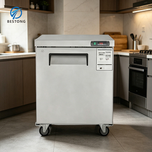 Refrigerador comercial de mostrador de una sola temperatura con termostato digital, enfriamiento ajustable, apagado automático y ruedas para delicatessen y cafetería - Product Image 6