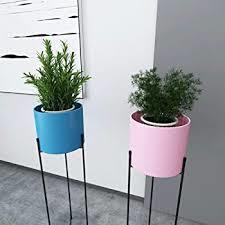 Modern Round Black Metal Indoor Flower <b>Stands</b> & Decor <b>Pots</b> Classic Industrial Design for Home Nursery Garden - Product Image 4