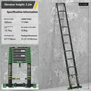 سلم ماجدولى العصري متعدد الوظائف من سبائك الألومنيوم قابل للطي والتمدد، سلم خيزران للمنازل والسلالم - Product Image 6