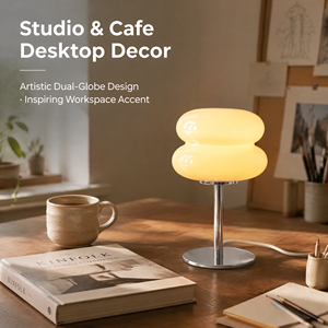 Wholesale Aesthetic Bedside <strong>Table</strong> <strong>Lamp</strong> for Cafe Room Decor Bauhaus Style Chrome Desk Light <strong>Funky</strong> Orange Glass Mushroom <strong>Lamp</strong> - Product Image 5