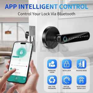 Tuya Smart Anti-Theft Waterproof Door <strong>Lock</strong> Electronic Biometric Fingerprint Door Handle Split Digital Keyless <strong>Lock</strong> for Bedroom - Product Image 3