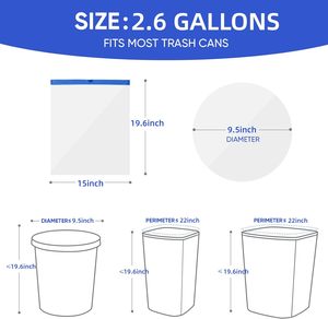 Drawstring Trash Bags Garbage Bags for Trash Cans, Office, Living Room, <b>Kitchen</b> and Bathroom Thickened, Stretchy, Unscented - Product Image 5