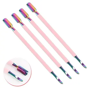 Nail pusher pink nail cuticle pusher remover high quality stainless