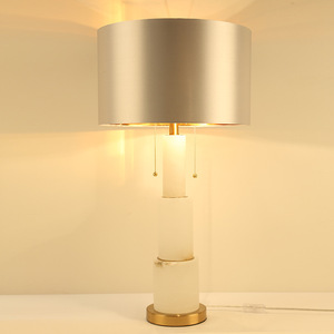 Modern Metal <b>Table</b> <b>Lamp</b> Drum Fabric <b>Shade</b> E26 LED Light Source Switch Control AC 110V Middle Size Eco-Friendly Wi-Fi 2-Year - Product Image 2