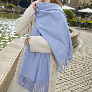 ハイエンド女性の冬のウールスカーフブラックカシミアオールマッチショール韓国ソリッドカラーメンズスカーフ卸売 - Product Image 4