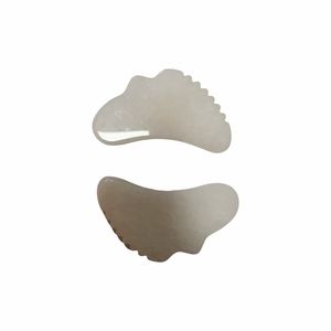 Masseur facial en pierre de jade blanche 100% naturelle, grattoir Gua Sha pour les soins de la peau - Product Image 3