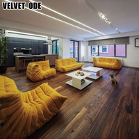Canapé d'angle en forme de L Ligne Roset entièrement plissé, style Caterpillar Togo, moderne, écologique, pour villa, design premium, tendance, en éponge