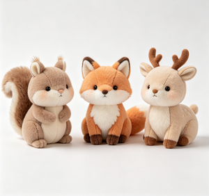 Set di Peluche Personalizzati da Fabbrica: Volpe, <span class=keywords><strong>Cervo</strong></span>, Scoiattolo - Compagni da Scrivania Morbidi e Caldi in Cotone PP, Animali della Foresta Imbottiti - Product Image 2