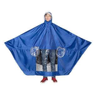 معطف مطر لركوب الدراجات من قماش أكسفورد مقاوم للماء ، غطاء رأس مانع للتعويم سميك مفرد أو مزدوج لمنع هطول الأمطار الغزيرة - Product Image 3