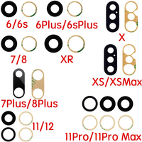 Couvercle d'objectif en verre de caméra arrière pour iphone 6 6s 7 8 Plus X XS MAX XR 11 12 Pro Max 12 Mini avec support de cadre