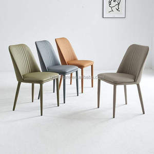 OEM/ODM Factory Customized Eco-Friendly High-Density Faux Leather Dining <b>Chairs</b> Comfortable <b>Padded</b> Luxury Modern Home Furniture - Product Image 3