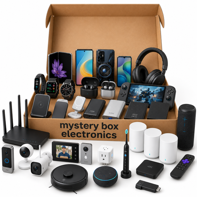1 To 5piece Gadget Mystery Box Random Surprise Advanced Smart Watch Wireless Earbuds Power Bank Gift Wholesale Hot Sale 2026 New