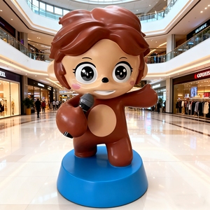 CS230 Commercial Interior Use Frp Large Bear Sculpture Resin Mall Ambience Cartoon Animal <b>Decorative</b> Statue with Heart Elements - Product Image 5