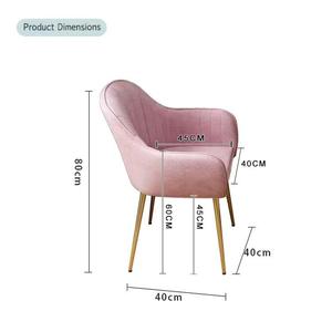 <span class=keywords><strong>Chaise</strong></span> de salle à manger moderne de style nordique avec tissu en velours et pieds en métal <span class=keywords><strong>noir</strong></span> pour la maison, le bureau, la chambre, l'appartement, le salon - Product Image 2