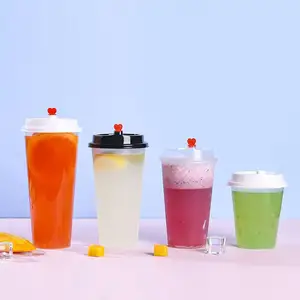 10oz plastic cup with lids compostable u shape pp cup frosted reusable plastic smoothie milk tea plastic cups