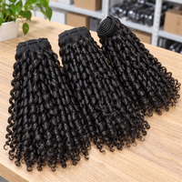 Lot de Cheveux Humains Vierges Cambodgiens Grade 12A, Bouclés Pixie, Double Drawn, pour Tissage, Vente en Gros