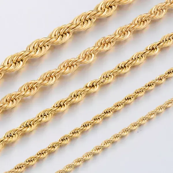 10mm rope chain bijoux en aci inoxyd rope for necklace white gold rope chain twist importar-bisuteria-china jewelry for women