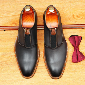 Zapatos Formales de Hombre de Alta Gama, Cómodos, con Cordones, Suela Antideslizante, Diseño Empalmado, para Bodas y Eventos, Cuero Genuino - Product Image 3