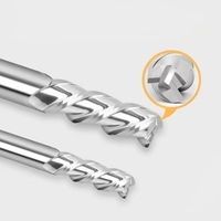 Fraise à queue en carbure de tungstène à 3 cannelures, diamètres 6mm, 8mm, 10mm, pour usinage CNC de l'aluminium
