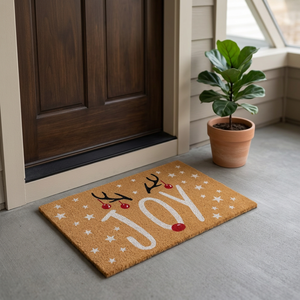 Paillasson de Noël en fibre de coco avec motif Étoile et Renne, avec envers en PVC, pour l'entrée et la décoration intérieure, collection Joyeux Noël - Product Image 2