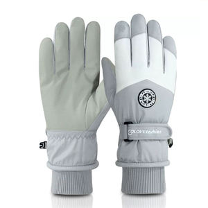 Guantes de Trabajo con Correa para la Muñeca, Resistentes al Frío y al Agua, con Aislamiento Térmico, para Deportes al Aire Libre, Guantes de Esquí de Cuero para Invierno, Unisex - Product Image 4