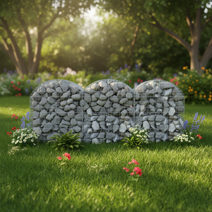Cesto Gabion ad Arco 39.4x19.7x39.4 Pollici in Ferro Zincato per Decorazione Esterna del Giardino - Product Image 2