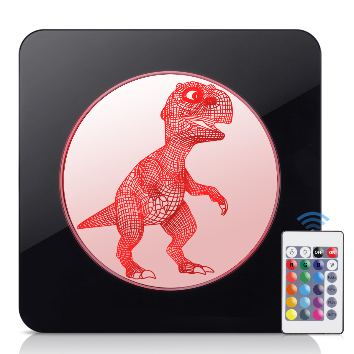 Alimenté Par USB de Grain de Bois Cadre Photo 3D Veilleuse Led Table Lampe D'illusion Avec Télécommande