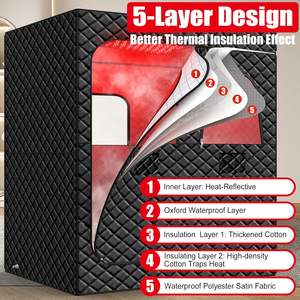 Sauna portable moderne BAFAN avec vapeur infrarouge à lumière rouge 660 nm et 850 nm pour 2 personnes, utilisation à domicile - Product Image 2