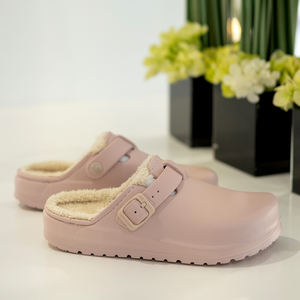 Sandal Wanita Platform <span class=keywords><strong>EVA</strong></span> Hangat Mode Sandal Taman Sandal Selop Mules Sepatu Berjajar Bulu Bakiak untuk Wanita - Product Image 6