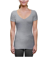 Maglia Grigia da Donna con Scollo a V Profondo