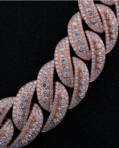 9K-<strong>14K</strong> <strong>Gold</strong> Double Row CVD Lab Grown Diamond Cuban <strong>Chain</strong> | IGI Certified Hip Hop Jewelry for Men (30% Deposit) - Product Image 2