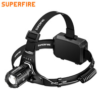 Linterna Frontal HY02 Súper Brillante de 2300 Lúmenes, Activación por Movimiento, 40W, Alcance de 400m, Enfoque Ajustable, Recargable Tipo-C, LED