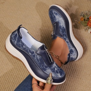 Chaussures de sport pour femmes IStapromo à imprimé léopard, nouvelle collection, avec fermeture éclair, talon compensé, respirantes, amortissantes, résistantes à l'usure, pour l'automne et le printemps - Product Image 4