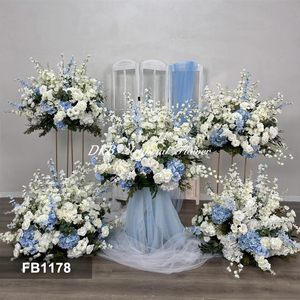 Arreglos de Rosas Artificiales de Seda Azul y Blanca de 70 cm de Alta Calidad, Venta al Por Mayor de Fábrica, Centro de Mesa de Flores Artificiales de Lujo - Product Image 3