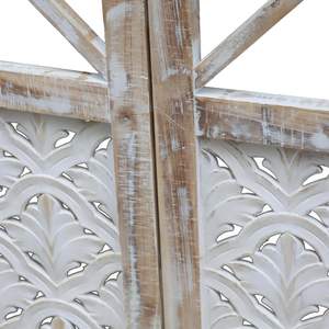 Separador de Ambientes Plegable de 3 Paneles Parisloft, 55.5 x 72.8, Madera Tallada, Biombo de Privacidad Independiente para Dormitorio, Oficina en Casa, Estilo Shabby Chic - Product Image 4