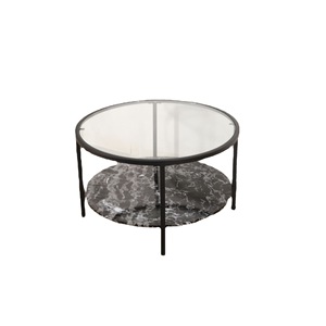 Mesa de centro personalizada con diseño de mármol, mesa baja, mesa auxiliar redonda, mesa de centro de vidrio transparente, mesa redonda para apartamento pequeño - Product Image 5