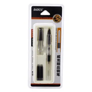 Fabriek Groothandel Luxe Metalen Clip Plastic Neutrale Pen Set Met Transparante Penhouder