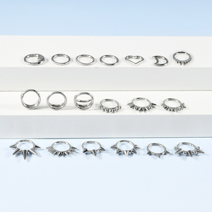 Paslanmaz çelik burun ve küpeler Segment yüzükler kalp şekilli kıkırdak Daith Conch sarmal <span class=keywords><strong>Septum</strong></span> Piercing yüzükler göbek takı<span class=keywords><strong>s</strong></span>ı 16G - Product Image 3