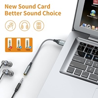 USB zu 3,5mm Audio Jack Adapter Brandneuer externer Soundkarten konverter Kompatibel mit Headsets PCs Laptops Desktops Linux PS4