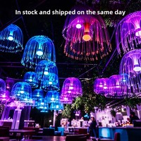 Lustre LED géant en fibre optique en forme de méduse, étanche IP66, pour extérieur, à suspendre aux arbres, lampe d'ambiance colorée, décoration de bar, transfrontalier