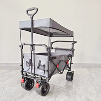 Poussette pliante OEM personnalisable avec toit à 4 roues pour camping, plage et désert pour chariots à main
