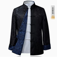 Chemise de dragon chinois pour hommes, manteaux de Kung Fu, costume traditionnel chinois du Nouvel An chinois, vêtements traditionnels chinois pour hommes, vestes Hanfu pour hommes