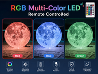 Ballon lunaire gonflable géant réaliste avec LED lumineuses pour la décoration de mariage en plein air, fête, événement, grande lumière lunaire gonflable