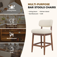 Tabourets de bar commerciaux modernes de luxe à hauteur de comptoir, avec cadre en bois massif, dossier ergonomique stable, écologiques, pour salon et centre commercial