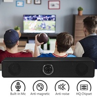Barre de son avec connexion filaire/sans fil, haut-parleur de bureau, design compact haute définition, audio pour ordinateurs domestiques, tablettes, téléphones mobiles