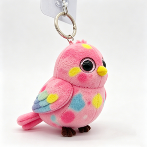 Customized Plush bird keychain,Cute bird stuffed animal <b>keyring</b>, Mini bird plush bag charm,Soft bird plush toy keychain - Product Image 3