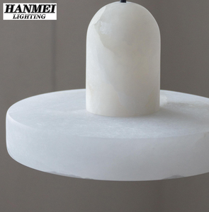 Lámpara Colgante Minimalista de Lujo, Estilo Simple, de Latón y Mármol, Pequeña, para Restaurante o Bar, Color Dorado y Blanco, 3000K Cálido, HM-YL-8035 - Product Image 6