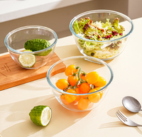 Bol en verre borosilicate transparent, durable, épais, idéal comme cadeau d'affaires, non toxique